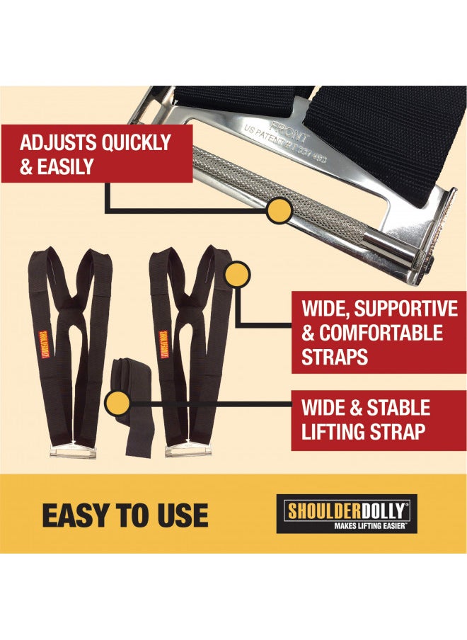 Shoulder Dolly Moving Straps - Lifting Strap for 2 Movers - Move, Lift, Carry, And Secure Furniture, Appliances, Heavy, Bulky Objects Safely, Efficiently, More Easily Like The Pros - Essential Moving Supplies - LD1000