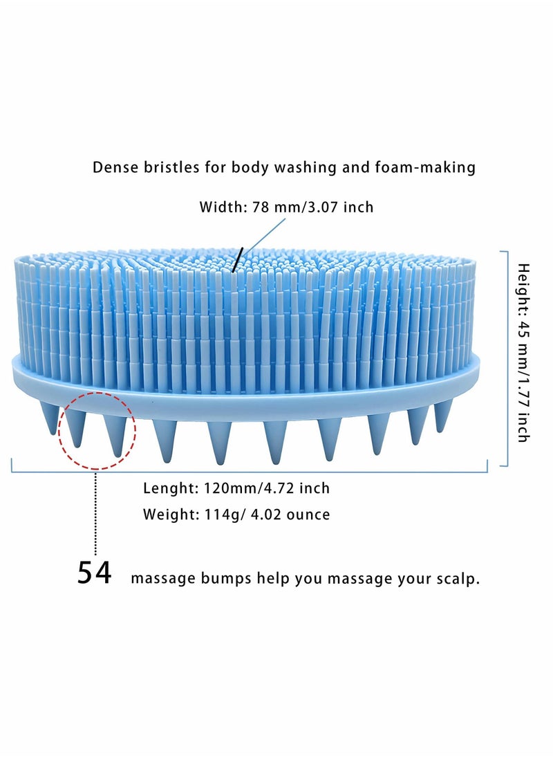 Upgrade 2 in 1 Bath and Shampoo Brush Silicone Body Scrubber for Use Shower Exfoliating Premium Loofah Head Scrubber Scalp Massager Brush Wet Dry Easy to Clean
