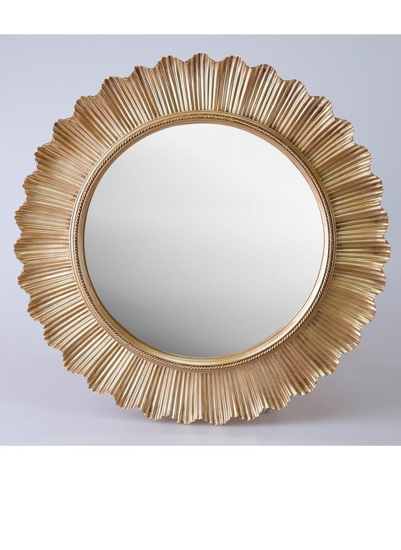 Flashy Round Wall Mirror with LED lights - Gold aluminum frame for bathroom, living room, bedroom size 85 * 85cm