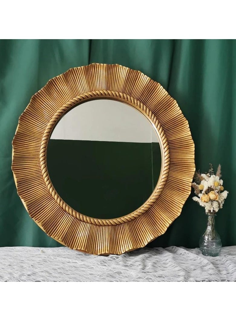 Flashy Round Wall Mirror with LED lights - Gold aluminum frame for bathroom, living room, bedroom size 85 * 85cm