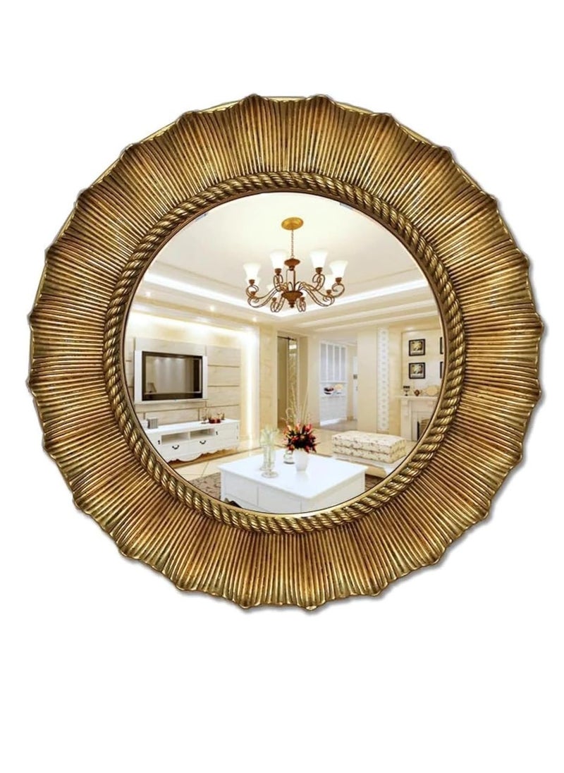 Flashy Round Wall Mirror with LED lights - Gold aluminum frame for bathroom, living room, bedroom size 85 * 85cm