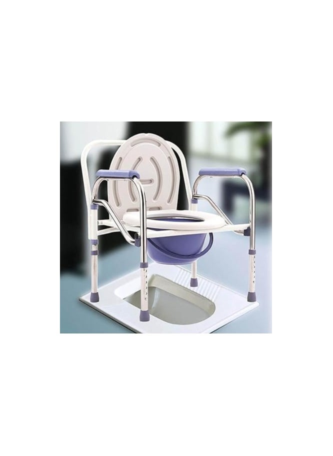 Folding Commode Chair, Portable Height adjustment 3n1 Bedside Commode