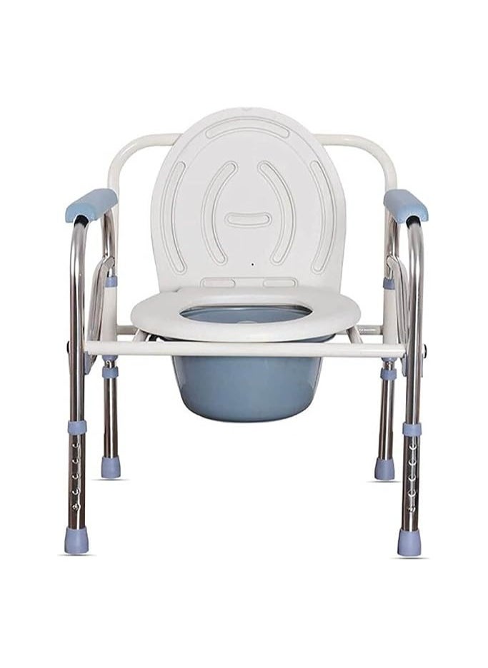 Folding Commode Chair, Portable Height adjustment 3n1 Bedside Commode