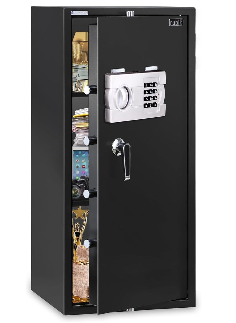 Safe Box Large with Digital Keypad and Key Lock, Security Locker for Money Files Folder Documents Jewelry Office Home RB90EG (Size, 90x40x50cm) Black