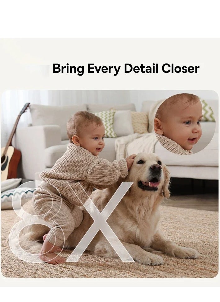 3MP 2K WiFi Indoor Security Camera with Pan Tilt, 8x Digital Zoom, 2-Way Audio, Night Vision, Motion Detection, Baby Monitor, Support Micro SD Card up to 256GB, Compatible with Google Assistant and Amazon Alexa, Remote Management via APP, Smart Home Monitoring, CCTV Camera for Home Security