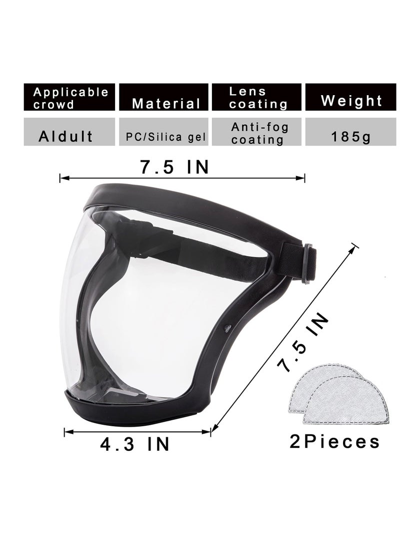 Super Protective Face Shield, Transparent Anti-Fog Full Face Safety Shield Unisex All-Inclusive Face Protection with Detachable Flter, Reusable Eye, Nose, Mouth Protection