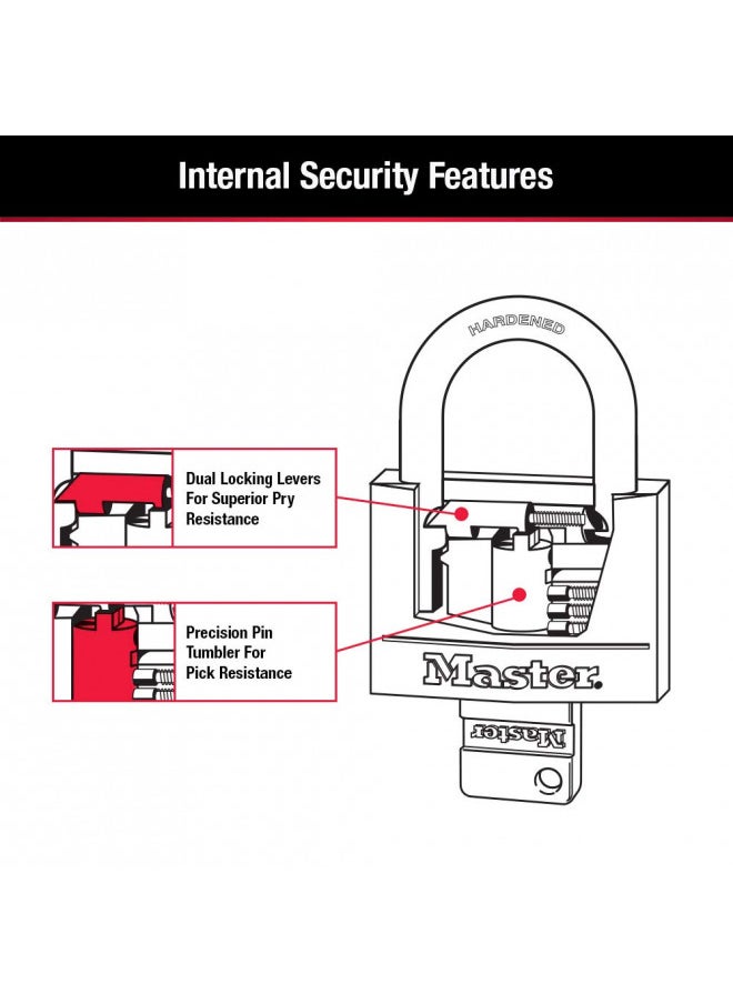 Master Lock Covered Aluminum Lock, Locker Lock with Key, Key Lock for Gym Locker, 1 Pack, 141D