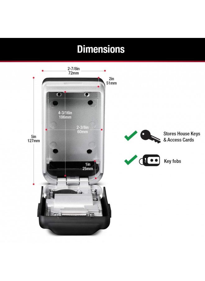 Master Lock 5425D Set Your Own Combination Wall Mount Lock Box with Light Up Dials, 6 Key Capacity