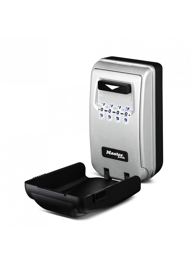 Master Lock 5425D Set Your Own Combination Wall Mount Lock Box with Light Up Dials, 6 Key Capacity