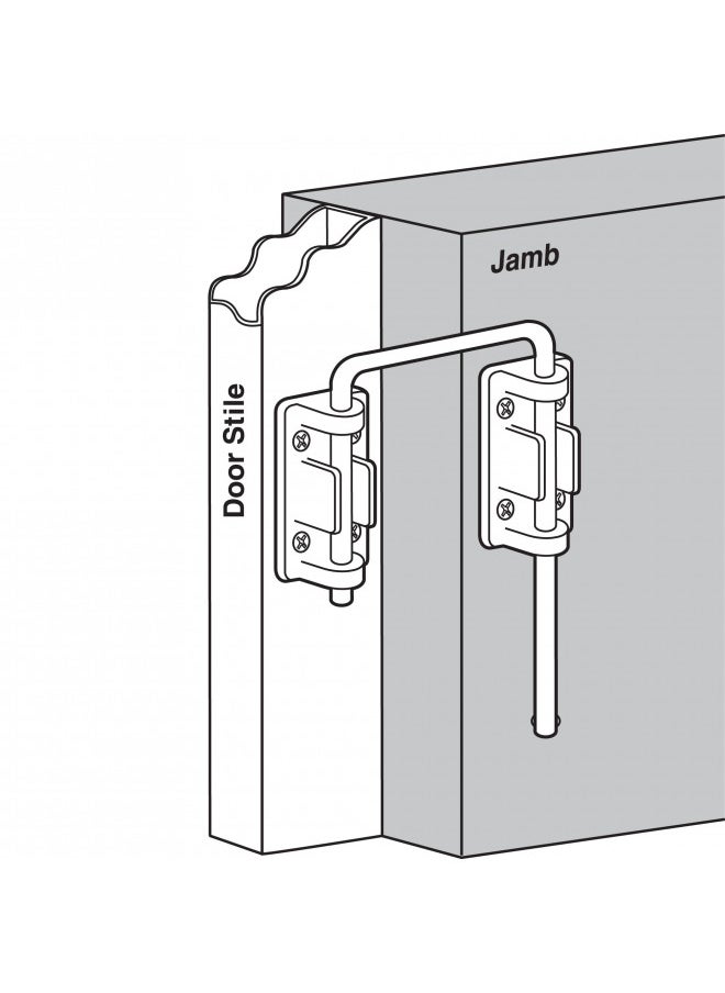 Defender Security U 9847 Patio Sliding Door Loop Lock Increase Home Security, Install Additional Child-Safe Security, 2-1/8 In. Hardened Steel Bar with Diecast Base, Chrome Plated (Single Pack)