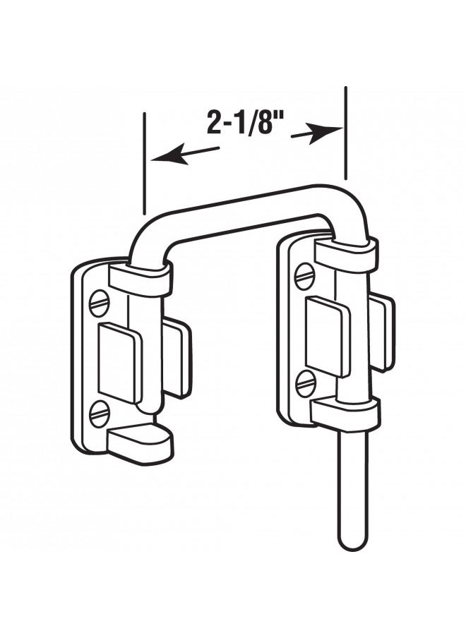 Defender Security U 9847 Patio Sliding Door Loop Lock Increase Home Security, Install Additional Child-Safe Security, 2-1/8 In. Hardened Steel Bar with Diecast Base, Chrome Plated (Single Pack)