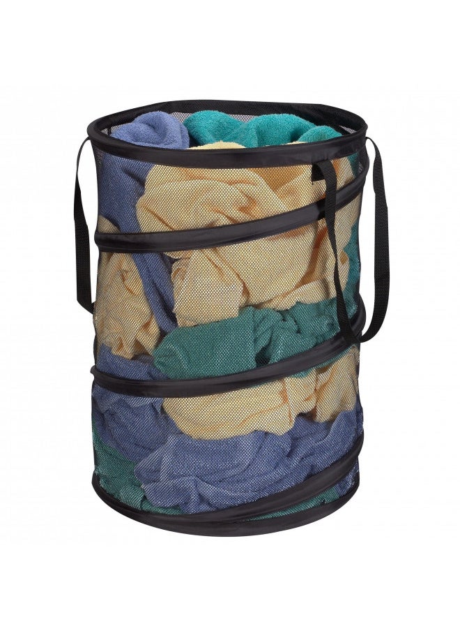 Household Essentials 2026 Pop-Up Collapsible Mesh Laundry Hamper | Black