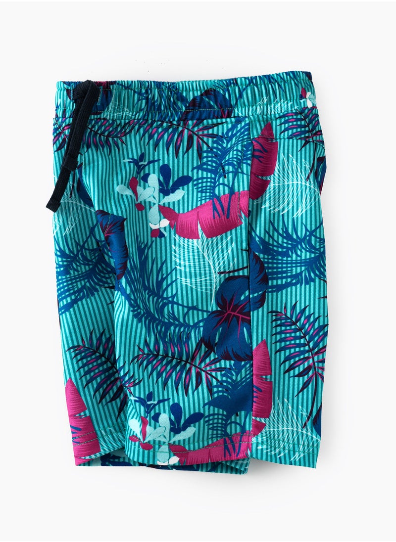 Printed knitted shorts