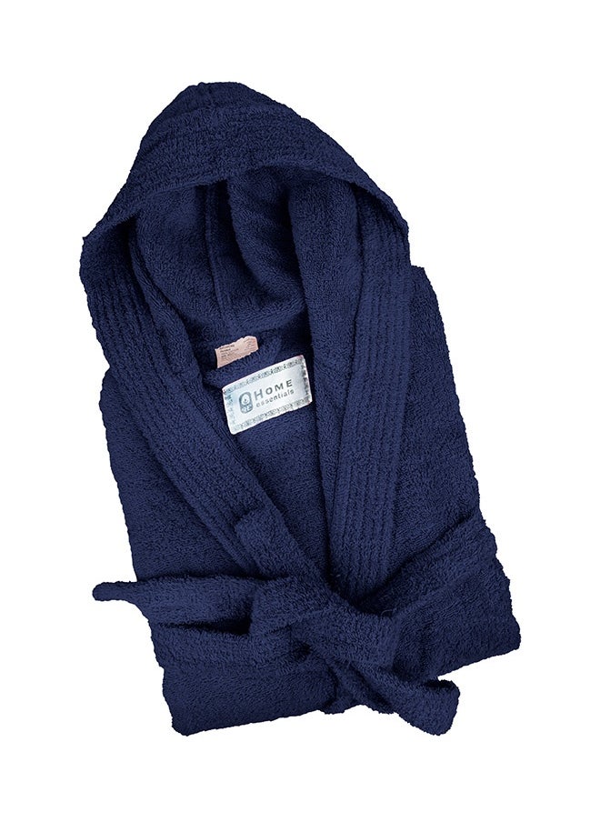 Bliss Casa - Unisex Bathrobe - 100% Cotton Super Soft Highly Absorbent Bathrobes For Women & Men- Perfect for Everyday Use Unisex Navy Adult Size