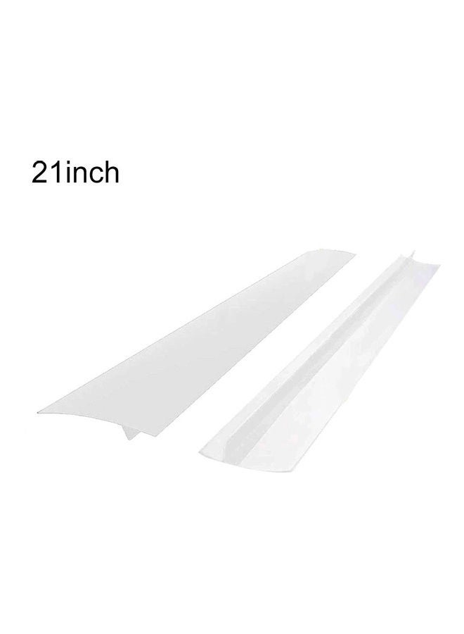 2-Piece Silicone Anti-Oil Kitchen Counter Stove Gap Cover Seal Slit Filler Strip White