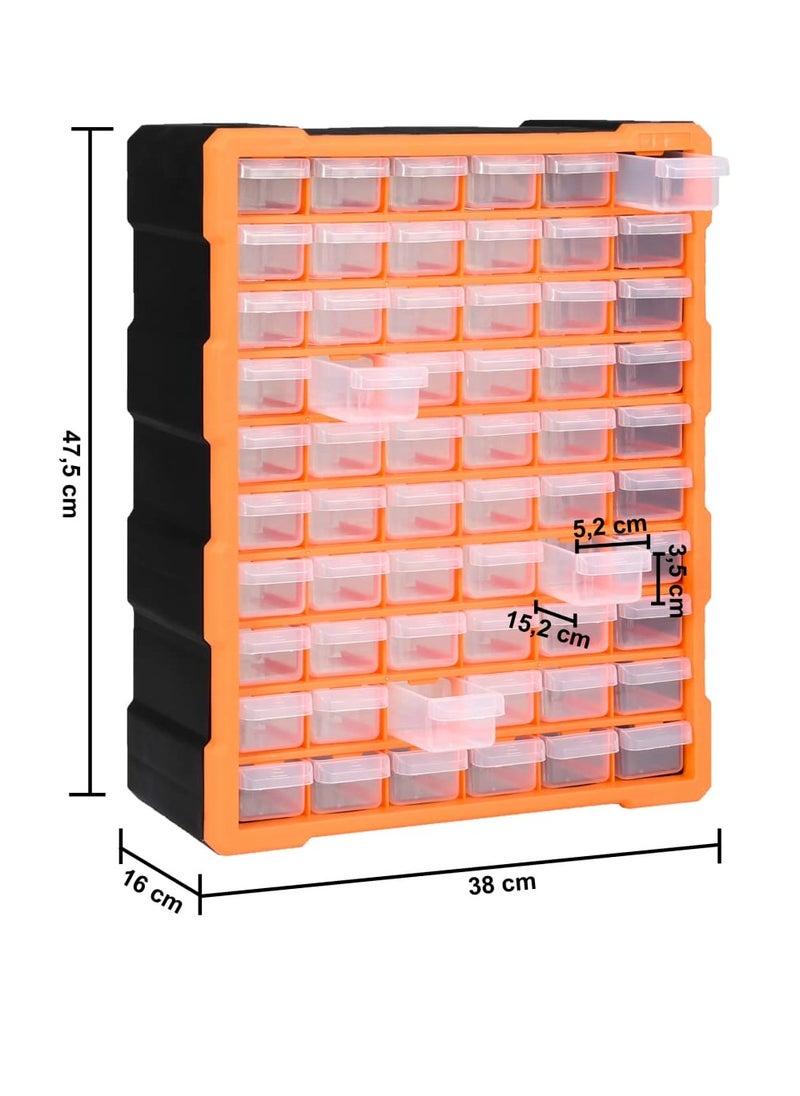 Modern Design Multi-drawer Organiser with 60 Drawers 38x16x47.5 cm