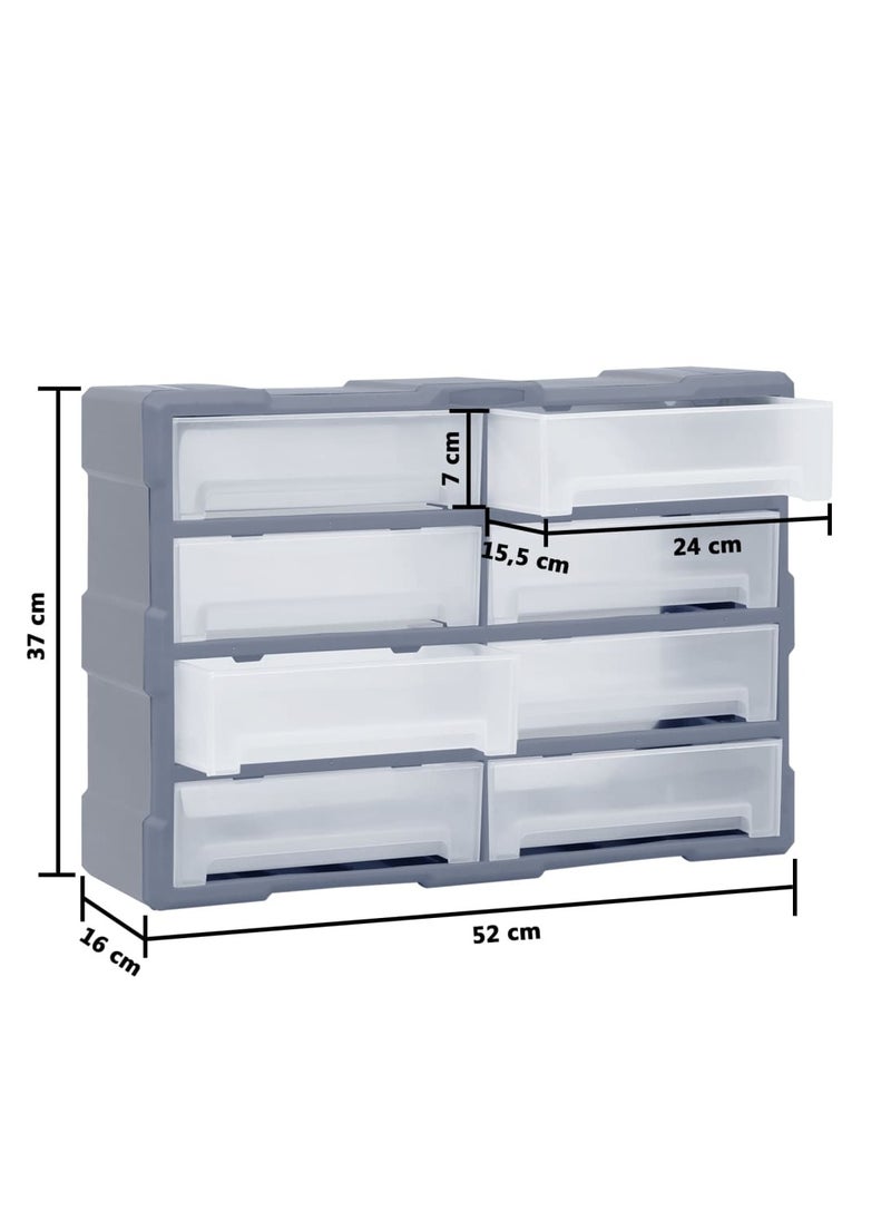 Modern Design Multi-drawer Organiser with 8 Big Drawers 52x16x37 cm