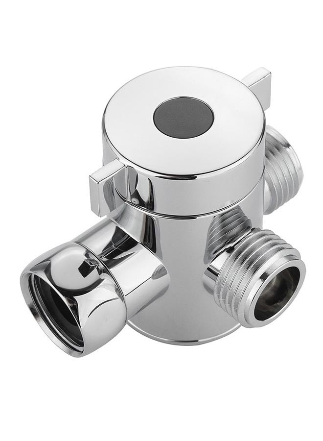 Three-Way Shower Head T-Adapter Bidet Silver 5.7x7.5x5centimeter