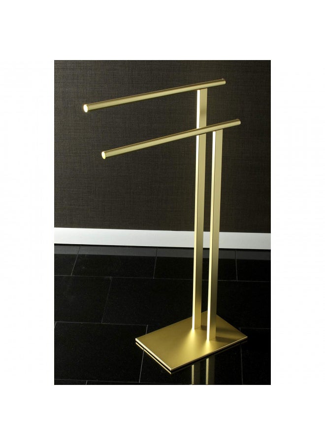 Kingston Brass SCC6037 Freestanding Double Towel-Rack, Brushed Brass