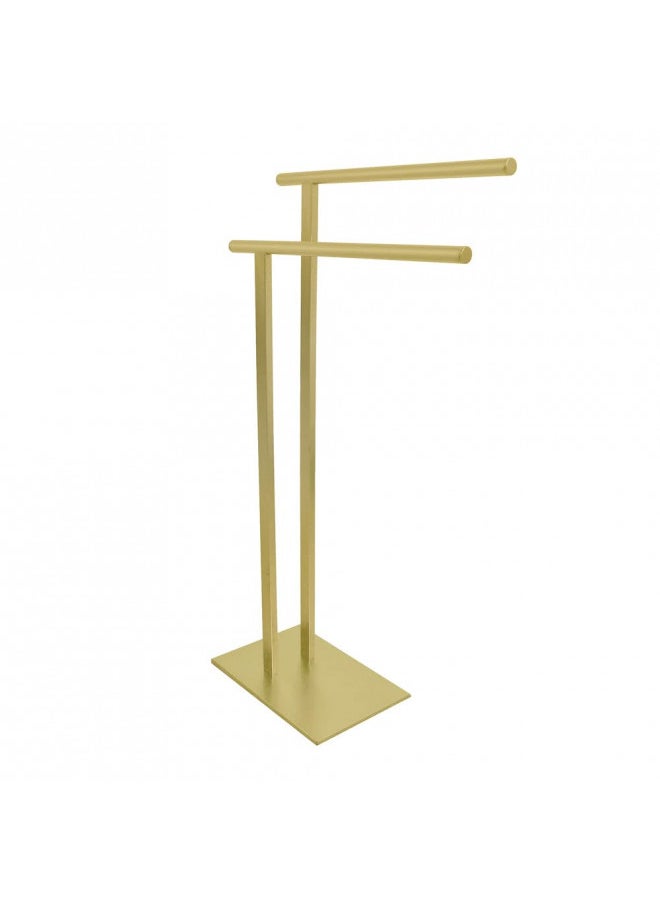 Kingston Brass SCC6037 Freestanding Double Towel-Rack, Brushed Brass