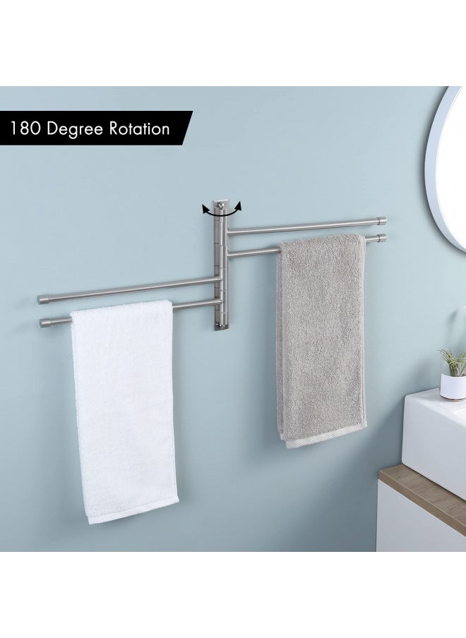 KES Swivel Towel Rack, Bathroom Swivel Towel Bar Swing Out Towel Holder 4-Arm Multiple Towel Rack 13.8 Inch Space Saving SUS 304 Stainless Steel Wall Mount Brushed Finish, A2102S4-2