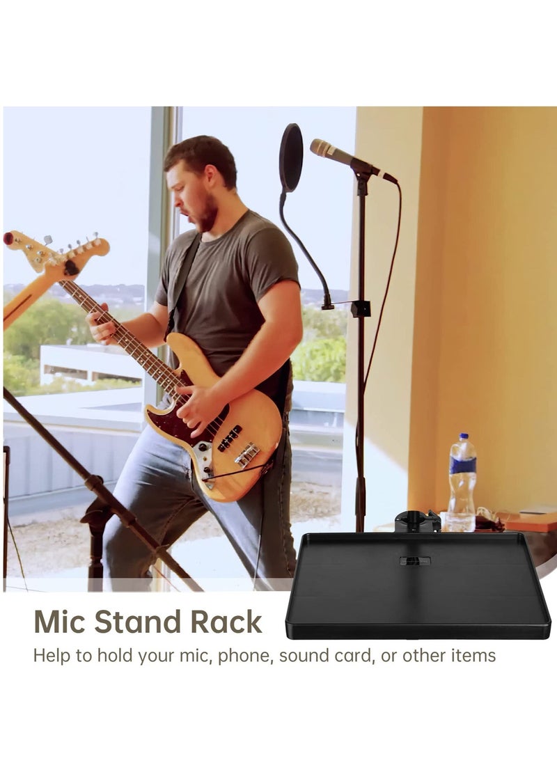 Microphone Stand Tray, 10.63 * 8.07’’ Large Universal Sound Card Tray, Large Universal Sound Card Tray, for Recording, Live Streaming, Stage Performance, Standard Tray