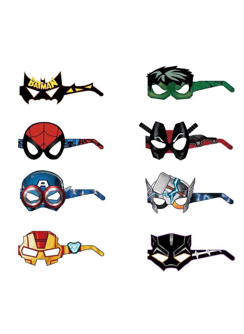 8pcs Superhero theme birthday party eye mask set kids cosplay eye patches Spiderman Batman paper masks hot Hallwoon party masks party prop