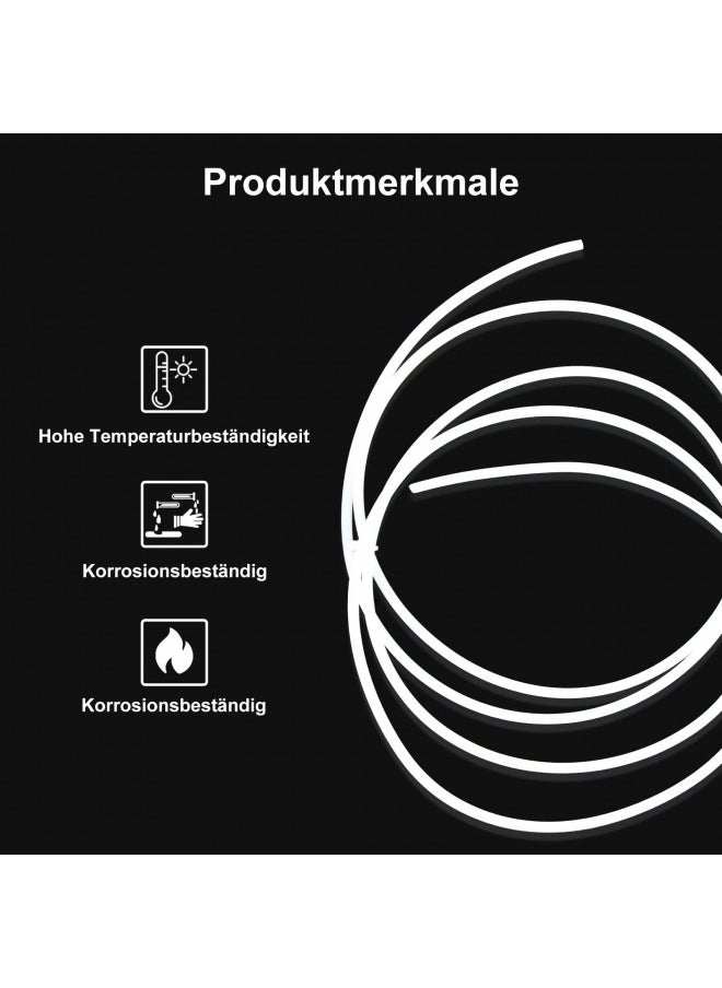 2M PTFE Teflon Tube 3D Printer Tube for 1.75mm Filament, 4mm OD X 2mm ID Clear PTFE Tubing High-Temperature Resistance Flexible Extruder Tube