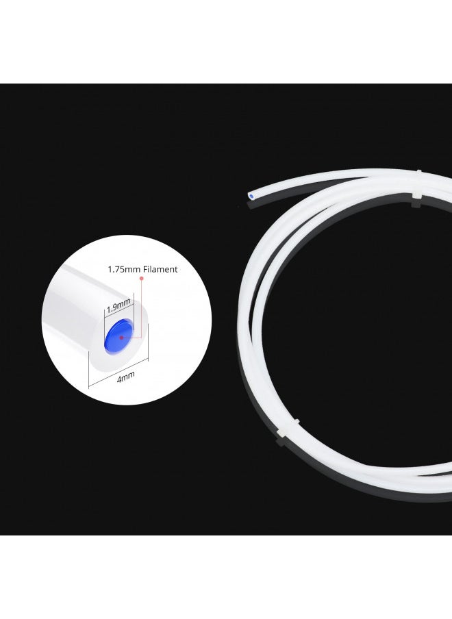 2M PTFE Teflon Tube 3D Printer Tube for 1.75mm Filament, 4mm OD X 2mm ID Clear PTFE Tubing High-Temperature Resistance Flexible Extruder Tube