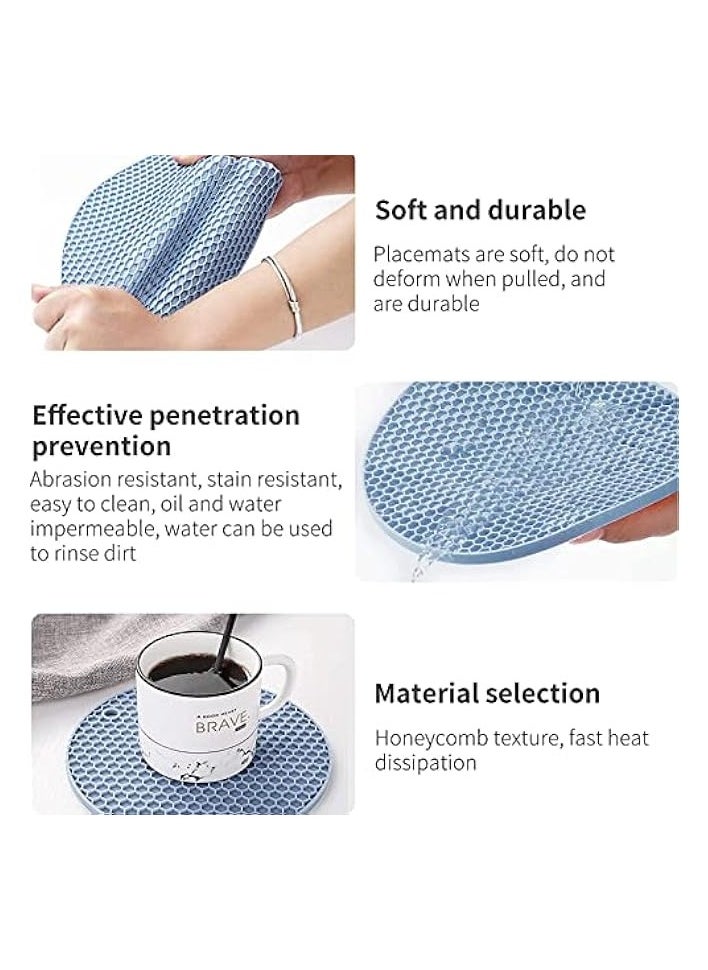 Silicone Trivet Mats, 4Pcs Easy to Wash & Dry Multi- Purposed Drying Hot Pads for Kitchen Heat Resistant