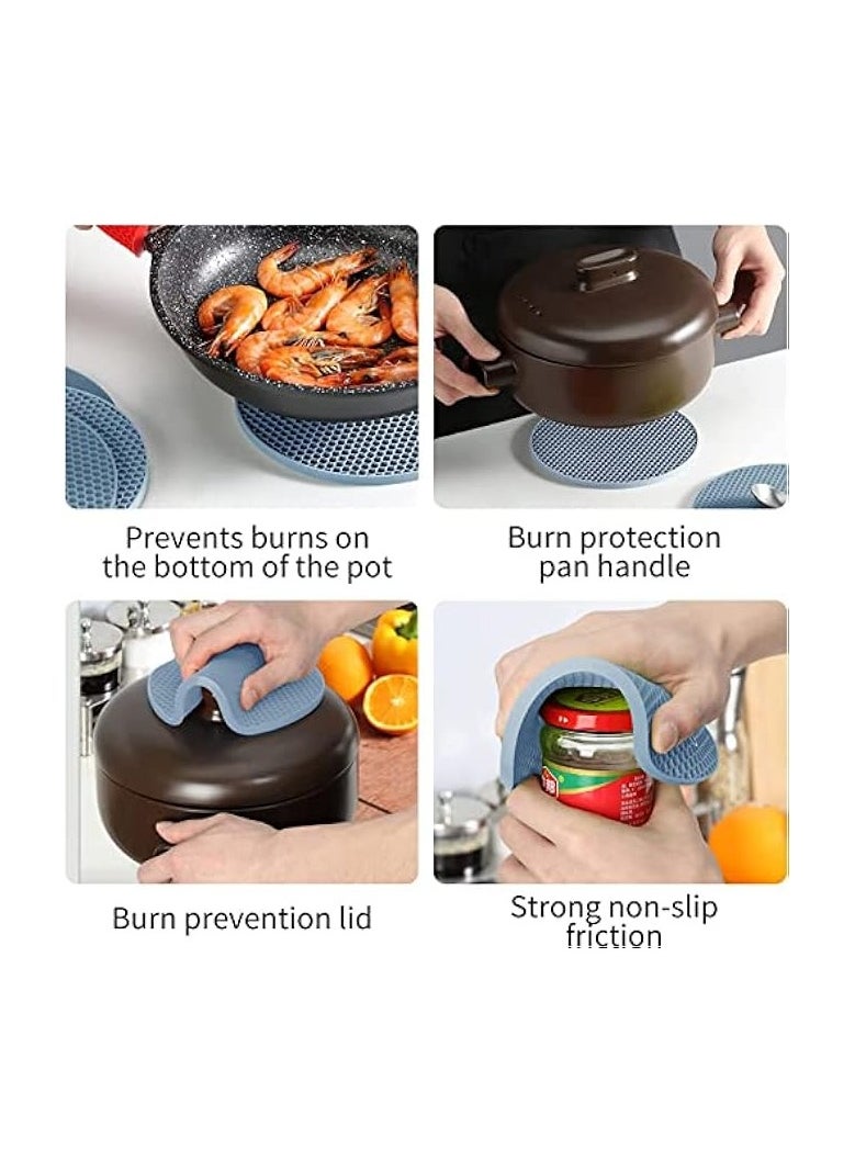 Silicone Trivet Mats, 4Pcs Easy to Wash & Dry Multi- Purposed Drying Hot Pads for Kitchen Heat Resistant