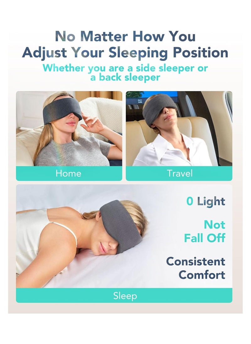 SKG Restore Sleep Mask Blackout for Men Women, International Travel Essential, Large Size with Wide Width, for Sleep/Travel/Rest/Workshift/Gift