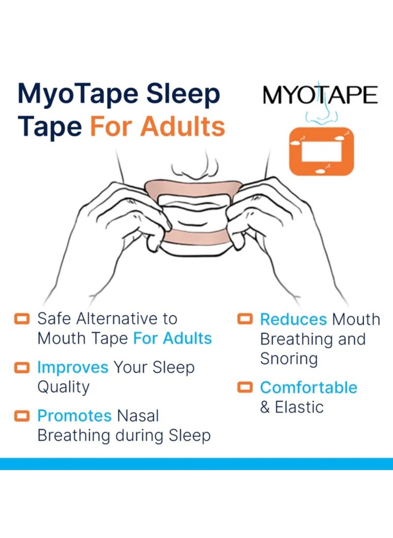 Myotape Sleep Strips | Improve Your Sleep Quality, Breathe Through Your Nose During Sleep and Reduce Mouth Breathing and Snoring [Expert Designed Mouth Tapes Using Elastic Tension]