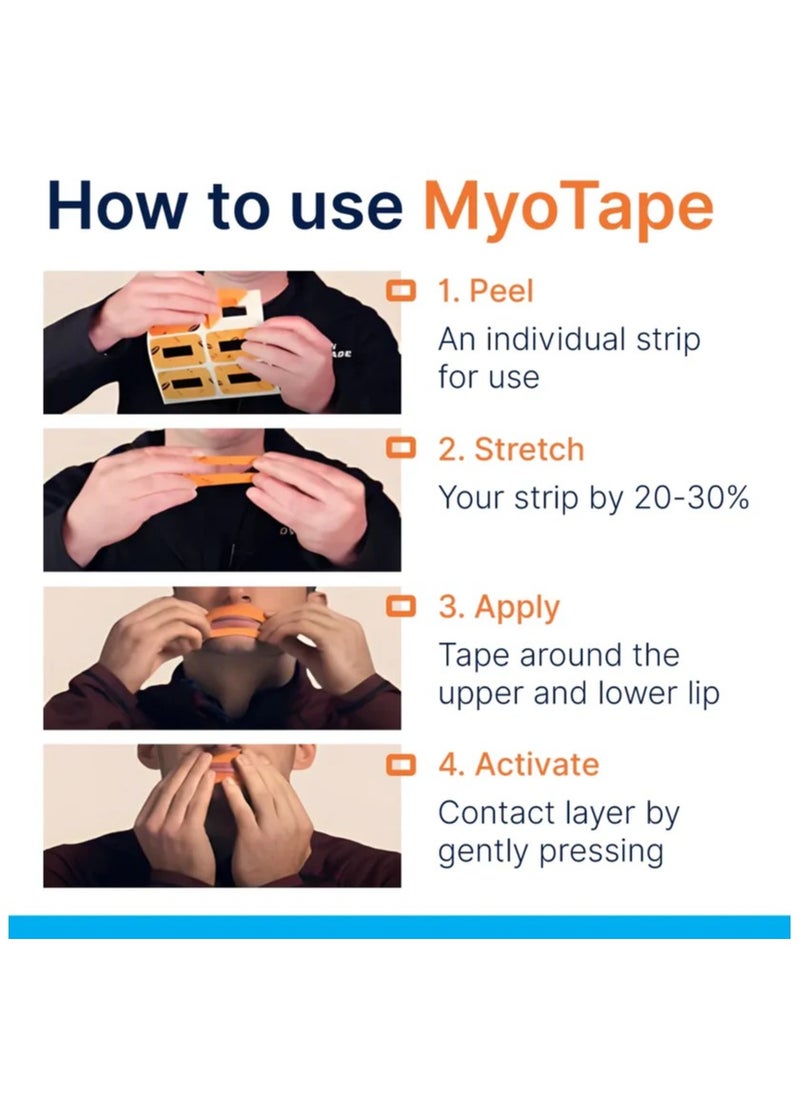 Myotape Sleep Strips | Improve Your Sleep Quality, Breathe Through Your Nose During Sleep and Reduce Mouth Breathing and Snoring [Expert Designed Mouth Tapes Using Elastic Tension]