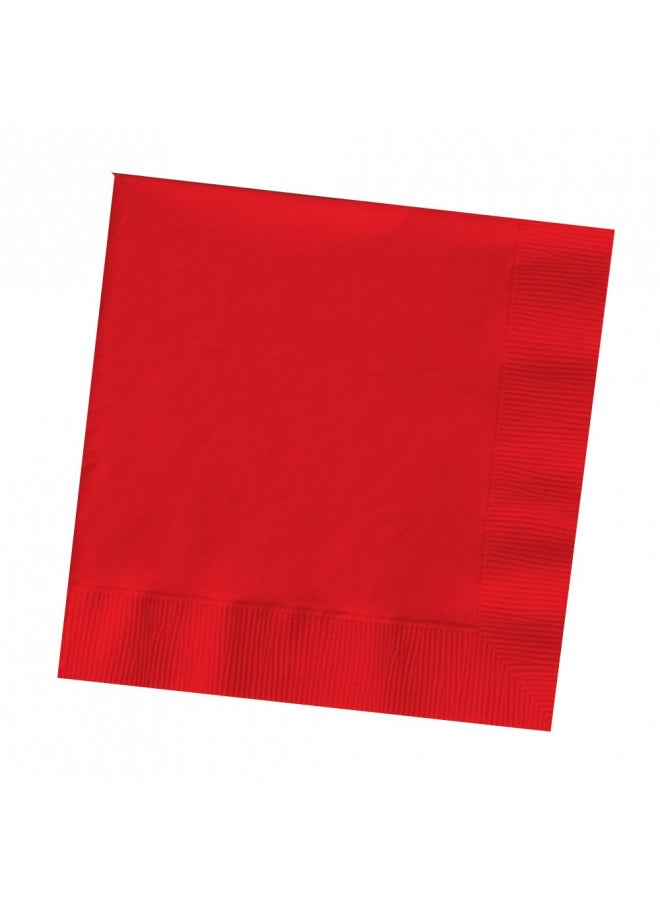 Creative Converting 200-Count Touch of Color Paper Beverage Napkins, Classic Red