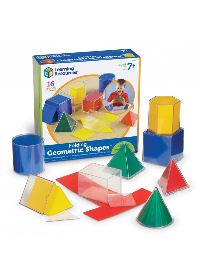 Learning Resources Folding Geometric Shapes - 16 Pieces, Ages 7+ Geometry Accessories, Teacher Aids, Math Helper, Teacher Supplies, Math Games for Kids,Back to School Supplies