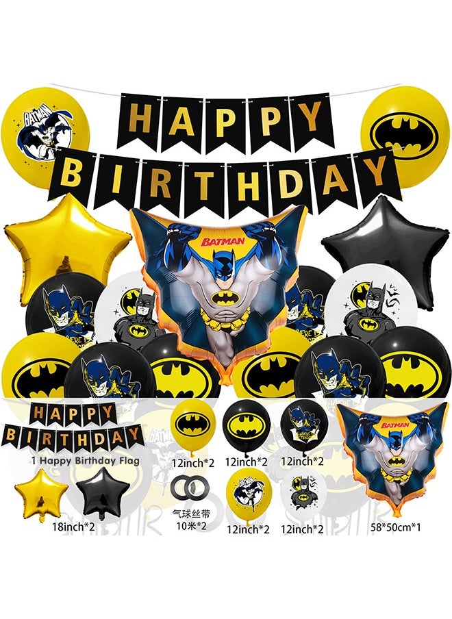 Batman Party Decorations, Birthday Decorations, Balloons Banner, Batman Tablecloth Birthday Party Supplies