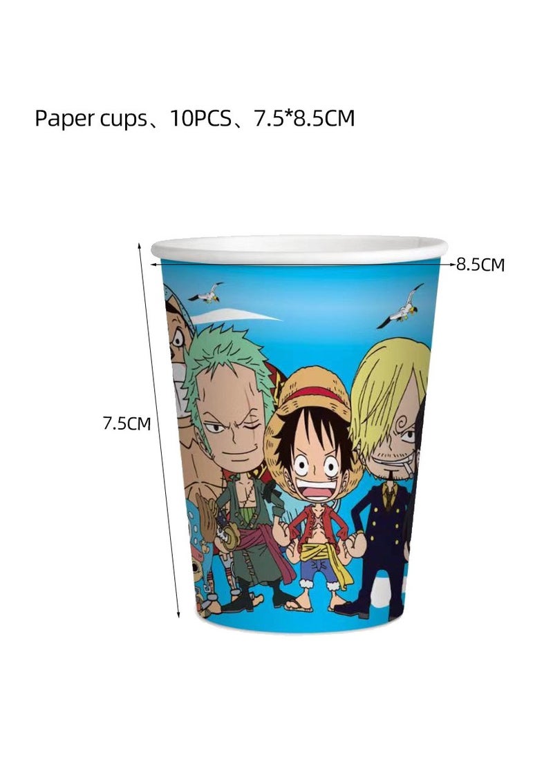 Anime One Piece theme birthday party decorations  disposable paper cups paper plates banner tableware set for kids party supplies