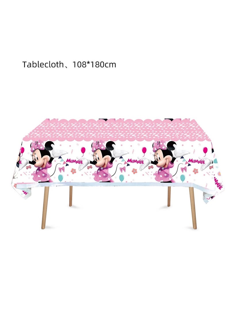 Minnie Mouse theme birthday party decorations  disposable paper cups paper plates banner tableware set for kids party supplies