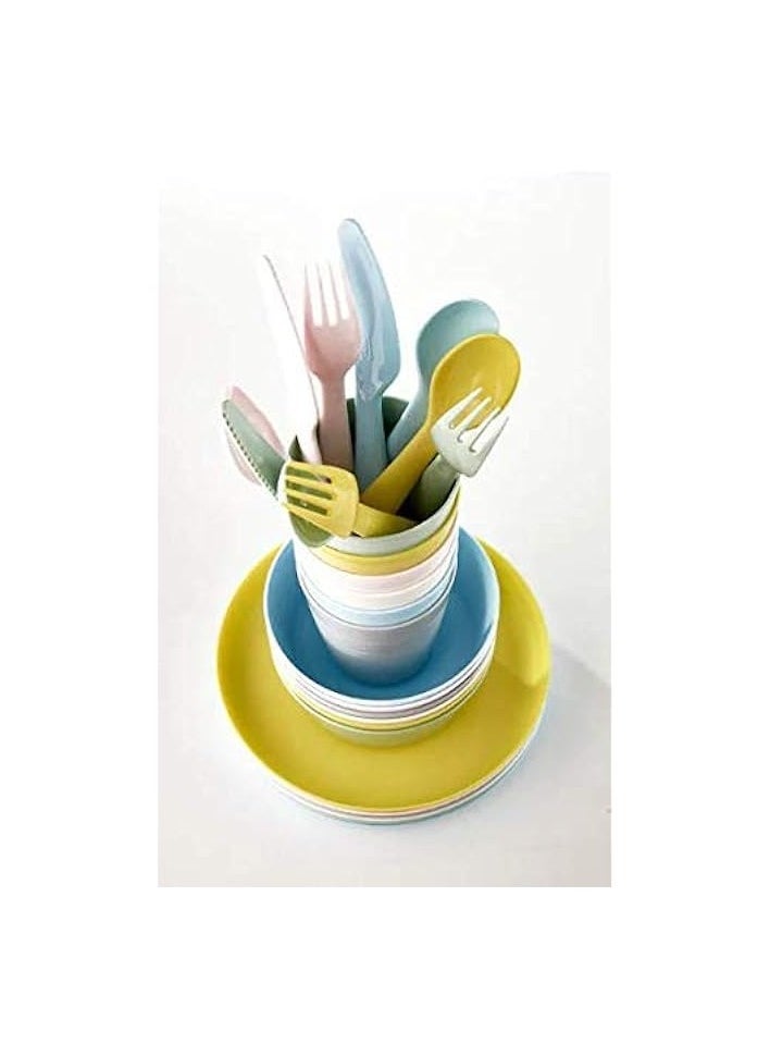 Kalas Plastic Cutlery Set - 18 Piece (Multicolour)