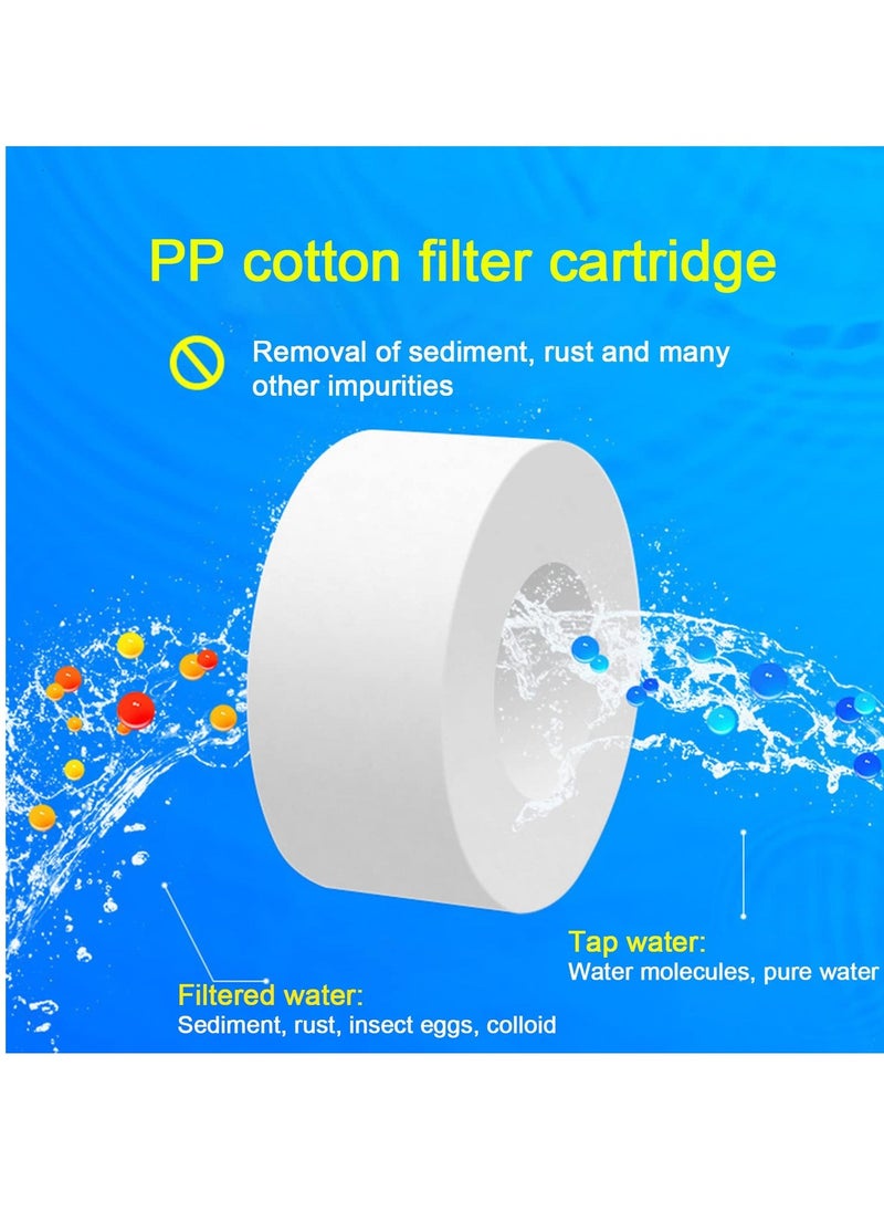 Water Faucet Filter Cartridge Replacements 10Pcs Sink Water Filter for Kitchen Bathroom Sink Filter Removes Chlorine Fluoride Heavy Metals Kitchen Bathroom Faucets PP Cotton Filter