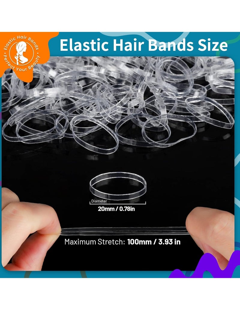 Teenitor Clear Hair Elastics,Clear Rubber Bands for Hair, Clear Hair Ties