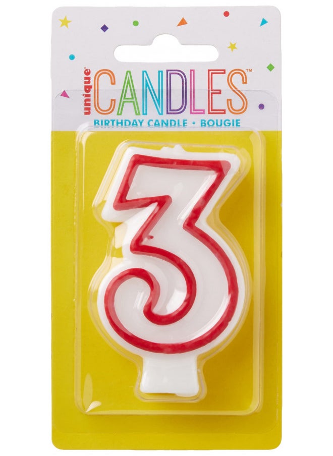 Unique Deluxe Number 3 Birthday Candle, 5