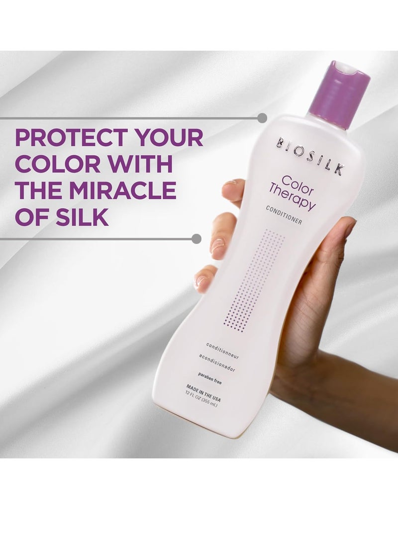 Biosilk Color Therapy Conditioner, Replenishes Moisture While Protecting Color, Enhances Vibrancy & Shine, Sulfate, Paraben & Cruelty-Free, 12 Oz