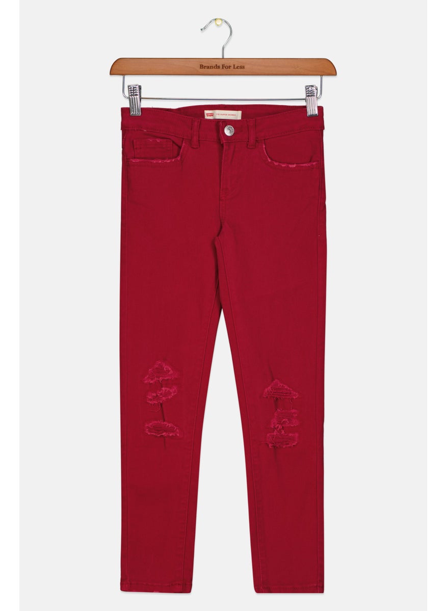 Kids Girls Super Skinny Jeans, Maroon