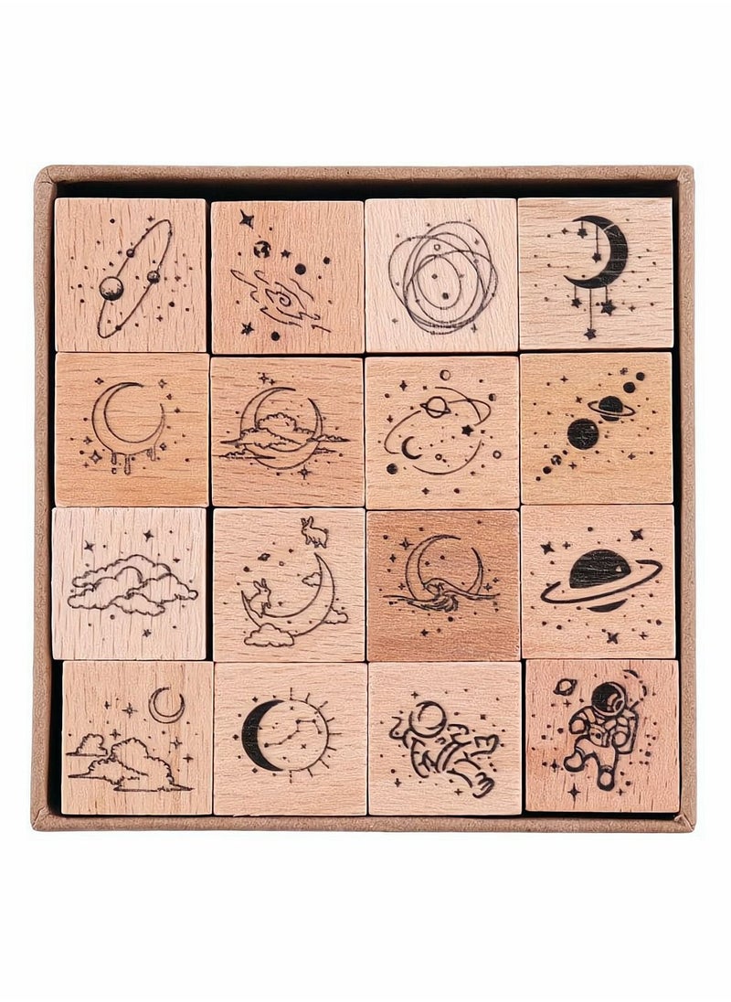 Wooden Rubber Stamps for Arts Crafts Bullet Journals Card Making Scrapbooking Diary Letter