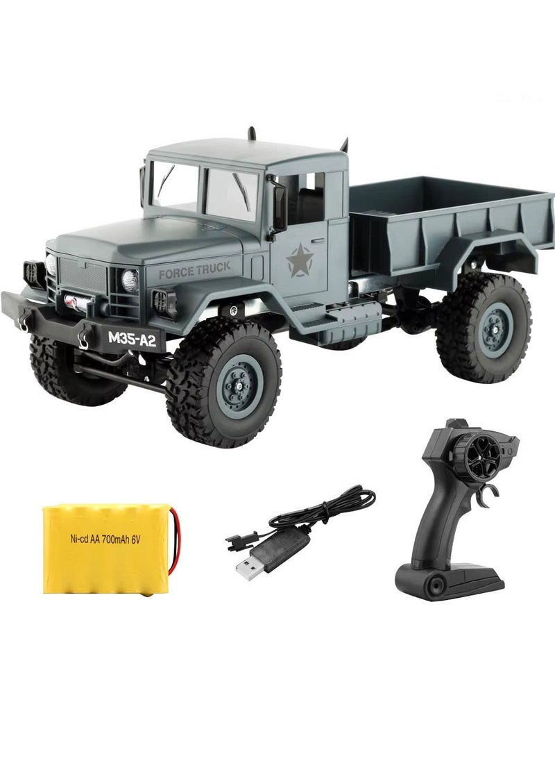 RC Military Truck Pickup 1/16 Scale 4WD RC Military Truck | High-Performance Off-Road Rock Crawler Army Vehicle | 2.4G Remote Control Climbing Car with LED Lights, Heavy-Duty Suspension & 20-Minute Run Time