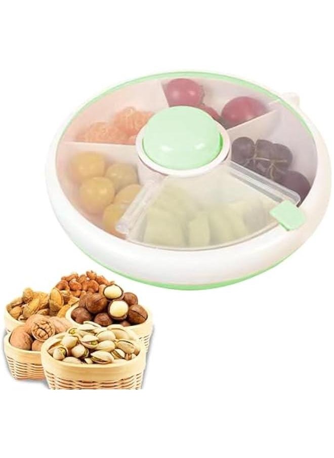 Snack Container Box - Snack Rotating Container, 18.3x18.3x6cm Rotating Snack Box With Lid, Rotating Snack Containers For Kids, Lunch Organizer, Snack Spinner For, Multifunctional Fruit Spinne