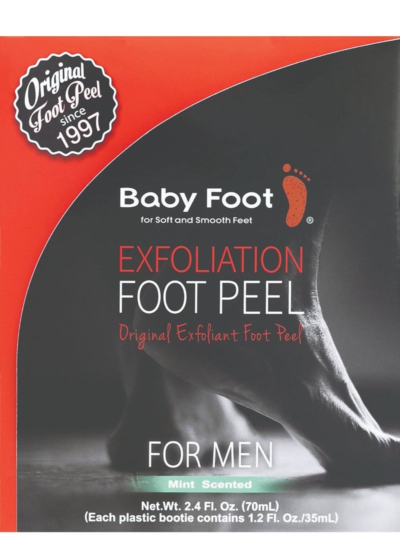 Baby Foot - Original Foot Peel Exfoliator For Men - Foot Peel Mask - Repair Rough Dry Cracked Feet and remove Dead Skin, Repair Heels and enjoy Baby Soft Smooth Feet 2.7 Fl. Oz. Mint Scented Pair