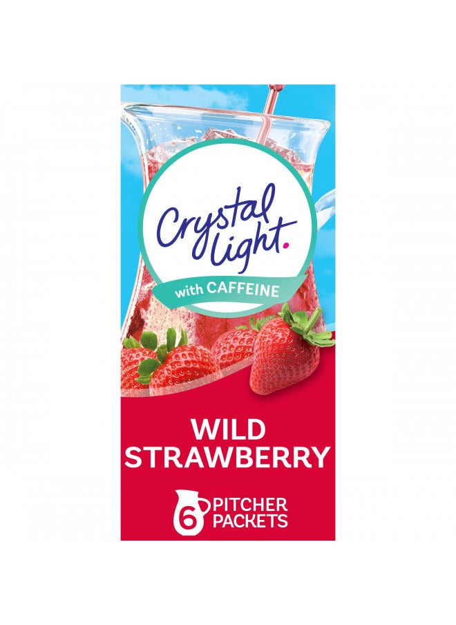 Crystal Light Sugar-Free Energy Wild Strawberry Low Calories Powdered Drink Mix 6 Count Pitcher Packets